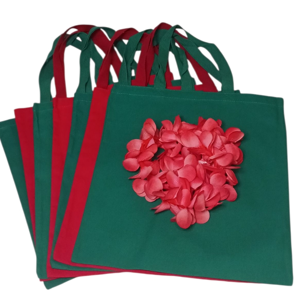 (Bundle Of 7) Canvas Holiday Christmas Gift Tote Bags NWOT - Picture 2 of 4